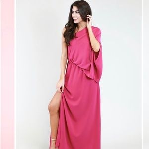 Fuschia One-Shoulder Gown
